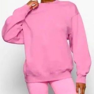 Skims boyfriend sweater in bubblegum XL